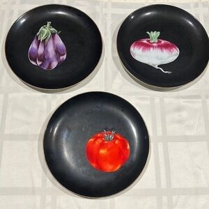 Fitz and Floyd Vegetable Garden Porcelain Dishes - Set of 3